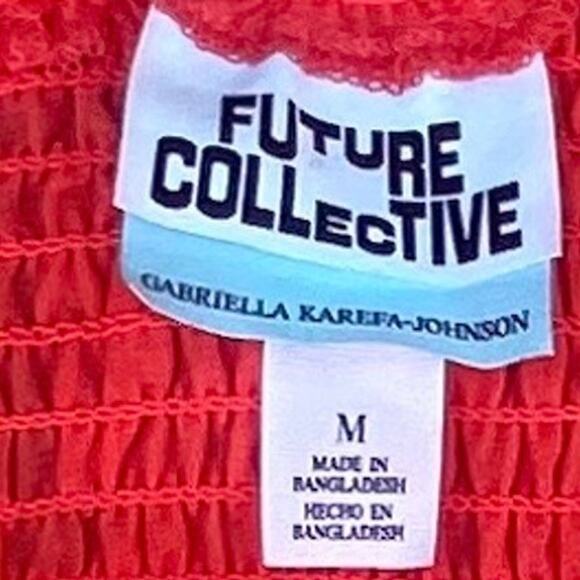 Future Collective x Gabriella Karefa-Johnson Orange Puff Sleeve Dress M Target - Picture 7 of 7